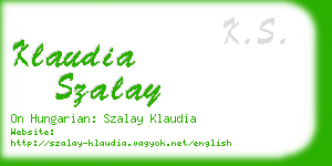 klaudia szalay business card